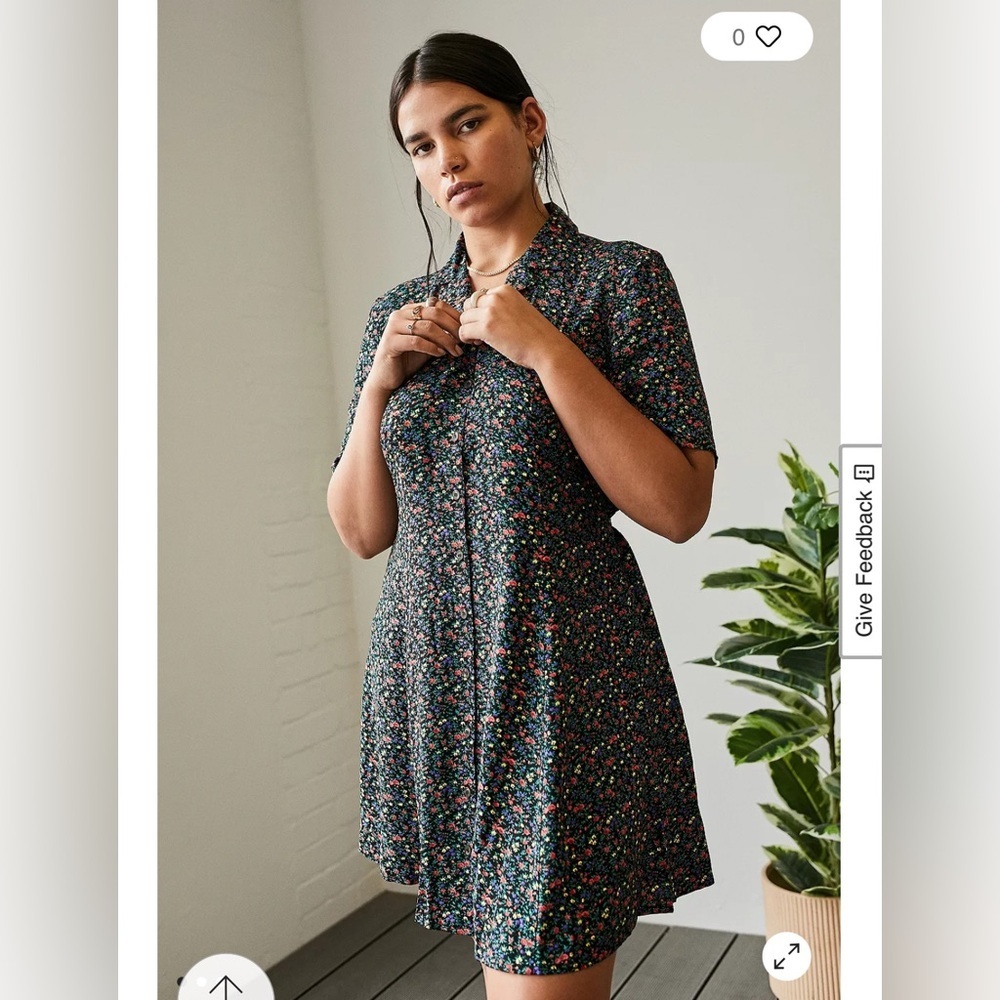 Urban Outfitters Black Floral Mini Dress